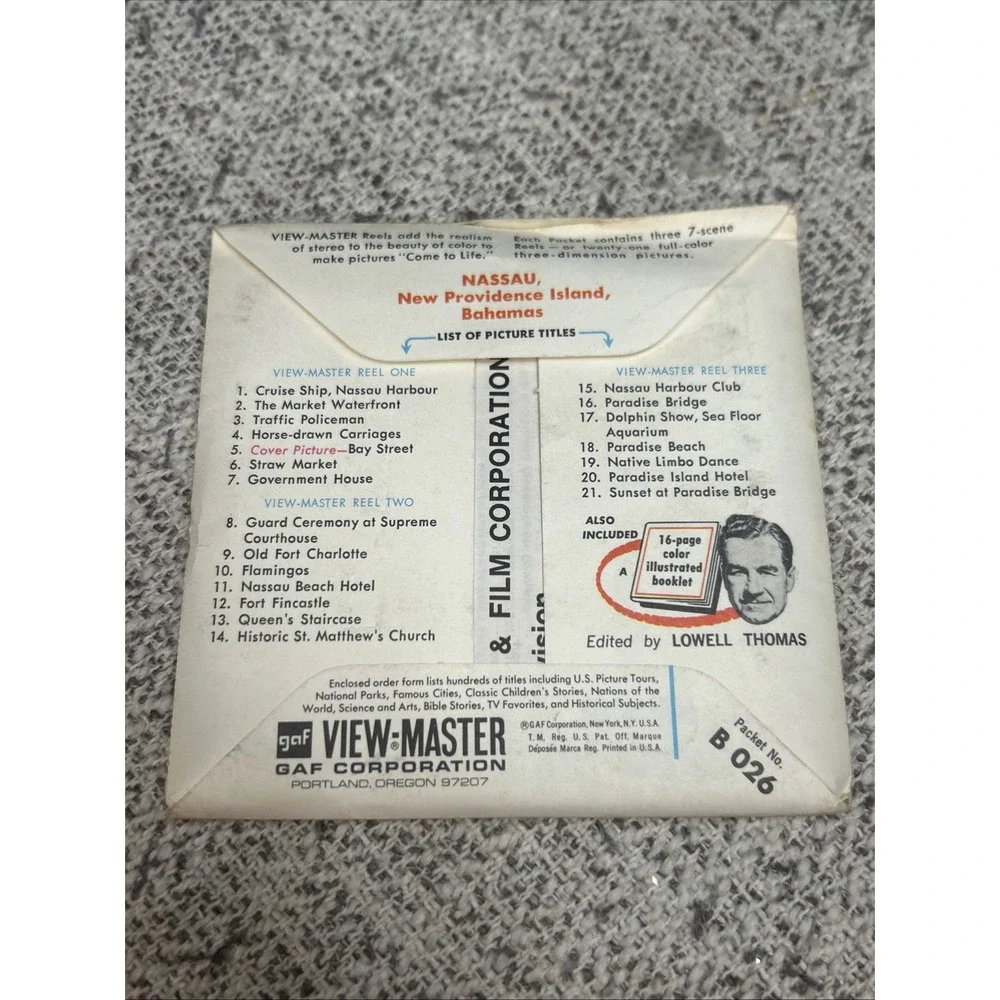 Sawyer's View Master Reel #B 026 Nassau in the Bahamas Famous Cities circa 1960s